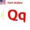Aacc Self-Adhesive Vinyl Letter: q, Scale: 24 cm. Color: Red Font: Anders by, 24PK AACC-Anders-lq-Red-M24x24 - alternate 1