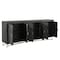 Homeroots 95in Black Distressed Solid Wood Carved Geometric Sideboard with Six Doors 521424 - alternate 8