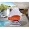 Leisuremod White Wicker Hanging 2 person Egg Swing Chair with Orange Cushions ESCW-57OR - alternate 6