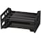 Officemate Letter Tray, Black, Plastic, 13 3/16 in W, 9 1/4 in L, 2 3/4 in H, 9" D, 2 Number of Compartments 21022 - alternate 1
