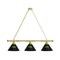 Holland Bar Stool Co North Dakota State 3 Shade Billiard Light, Black Shades, Brass Fixture BL3BRNDakSt-B - alternate 1
