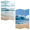 Homeroots 72" Blue and White Canvas Folding Three Panel Screen Room Divider 342776 - alternate 6