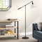 Homeroots 58" Black Swing Arm Floor Lamp With Clear Glass Dome Shade 523579 - alternate 7