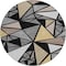 Homeroots 8' Black Beige And Gray Round Geometric Washable Indoor Outdoor Area Rug 600350 - alternate 7