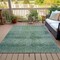 Homeroots 9' X 12' Teal Blue And Ivory Geometric Washable Indoor Outdoor Area Rug 630517 - alternate 4