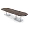 Skutchi Designs Racetrack Conference Table With Power Unit, 48 in W, 144 in L, Brown HAR-RAC-48X144-DOU-H3041-NA - alternate 1