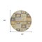 Homeroots 8' Linen Blue And Copper Round Geometric Washable Indoor Outdoor Area Rug 605045 - alternate 6