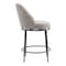 Homeroots 24" Gray and Black Fabric and Steel Counter Height Swivel Bar Chair 555682 - alternate 8
