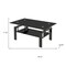 Homeroots 39" Black Glass and Steel Coffee Table With Shelf 635697 - alternate 7