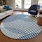 Homeroots 8' Blue And Ivory Round Geometric Washable Indoor Outdoor Area Rug 597615 - alternate 6