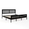 Martha Stewart Jax King Size Solid Wood Platform Bed w/Rattan Headboard and Footboard, No Box Spring Required, Blk MG-090022-K-BK-MS - alternate 9