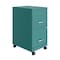 Space Solutions 14.25 in W 2 Drawer Mobile Vertical File Cabinet, Teal 24408 - alternate 1