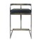 Homeroots 26" Black and Silver Faux Leather and Metal Low Back Counter Height Bar Chair 555099 - alternate 6