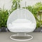 Leisuremod White Wicker Hanging 2 person Egg Swing Chair, White ESCW-57W - alternate 5