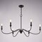 Vaxcel Annabelle 6-Light Farmhouse Chandelier, Matte Black, Candle Style, 36-In. Wide H0320 - alternate 6