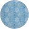 Homeroots 8' Denim Blue Sky Blue And Ivory Round Floral Medallion Washable Indoor Outdoor Area Rug 614583 - alternate 5