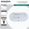 Kingston Brass 63" Acrylic Oval Double Ended Freestanding Tub with Drain, Glossy White/Brushed Brass VT7DE633023C427 - alternate 6