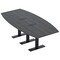 Skutchi Designs 8ft Conference Table With Power Unit | 8 Person Modular Boat Meeting Table | Harmony Series HAR-BOT-48X96-T.BK-WA7949-EBLK - alternate 1