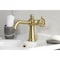 Kingston Brass One-Handle Single-Hole Bathroom Faucet with Knurled Handle and Push Pop-Up Drain, Brushed Brass KS3547RKZ - alternate 4