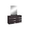 Homeroots 80" X 60" X 42.5" 4Pc Queen Modern Wenge High Gloss Bedroom Set 343942 - alternate 8