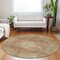 Homeroots 8' Rust And Beige Round Medallion Washable Indoor Outdoor Area Rug 616474 - alternate 5