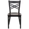 Flash Furniture Black ''X'' Back Metal Restaurant Chair, Walnut Wood Seat, PK2 2-XU-6FOBXBK-WALW-GG - alternate 6