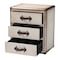 Baxton Studio Mallison Vintage White Canvas 3-Drawer End Table 251-13915-ZORO - alternate 5