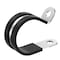Grizzly Supply Cable Clamp, 1 in Bundle Dia., .59 in W, Rubber-Lined P-Clamp, 304 Stainless Steel, Black, 100PK GS-RPC5-1-C - alternate 1