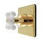 Kingston Brass Single-Handle Six-Way Diverter Valve with Square Trim Kit, Polished Brass KS4042PX - alternate 1