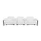 Homeroots 129" White Top Grain Leather Reclining Metal USB Sofa 720344 - alternate 1