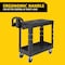 Rubbermaid Commercial Utility Cart with Deep Lipped & Flush Plastic Shelves, Plastic, 500 lb Load Capacity, 2 Shelves FG450500BLA - alternate 4