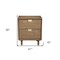 Homeroots 25" Solid Wood and Wood Two Drawer Nightstand 399258 - alternate 4