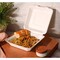 Kitch 24/7 Disposables White Compostable Molded Fiber Hinged Container, 9 x 9 inch, 200PK KC-9X9HC-NPAW - alternate 3