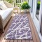Homeroots 8' Runner Purple and White Abstract Washable Non Skid Indoor Outdoor Runner Rug 559308 - alternate 4