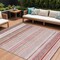 Homeroots 9' X 12' Pink Blush And Burgundy Striped Washable Indoor Outdoor Area Rug 614825 - alternate 1