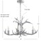 Jonathan Y Eldora 26" 4-Light Rustic Farmhouse Adjustable Resin Antler LED Chandelier, Silver JYL6301C - alternate 13