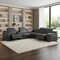 Homeroots Dark Gray Italian Leather Power Reclining L Shaped Six Piece Corner Sectional With Console 544982 - alternate 12