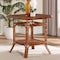 Bali & Pari Jayanti Marbled Tortoise Natural Rattan Dining Table, Handwoven Wicker Bistro Table with Open Shelf 270-14781-ZORO - alternate 6