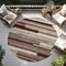 Homeroots 8' Merlot Burgundy And Beige Round Striped Washable Indoor Outdoor Area Rug 613298 - alternate 7