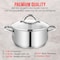 Bakken-Swiss 3QT Stockpot, Stainless Steel, Tempered Glass Lid, Induction-Ready, Heavy-Duty BKSSQ3 - alternate 5
