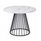 Homeroots 43" White And Black Rounded Metal Pedestal Base Dining Table 487376 - alternate 3