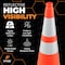 Xpose Safety Traffic Safety Cone, 36 in, PVC, Dual 6 in & 4 in Reflective Collar, DOT Approved, Orange OTC36-64-1-X - alternate 5