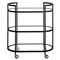 Homeroots Black Steel And Glass Oval Rolling Bar Cart 530455 - alternate 6