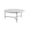 Homeroots 37" White And Silver Wood And Stainless Steel Round Coffee Table 529101 - alternate 6