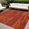 Homeroots 5' Red And Orange Square Abstract Indoor Outdoor Area Rug 545982 - alternate 1