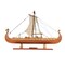 Homeroots 13" Wood Brown Solid Wood Hand Painted Model Boat Tabletop Sculpture 401957 - alternate 5