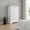 Homeroots 31" Metallic White Solid Wood Five Drawer Chest 478645 - alternate 5
