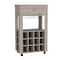 Homeroots Light Gray Rolling Bar Cart With Wine Storage 479945 - alternate 1