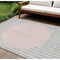 Homeroots 9' X 12' Silver And Pink Striped Washable Indoor Outdoor Area Rug 597197 - alternate 1