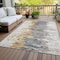 Homeroots 8' X 10' Ivory Charcoal And Silver Abstract Washable Indoor Outdoor Area Rug 582395 - alternate 9